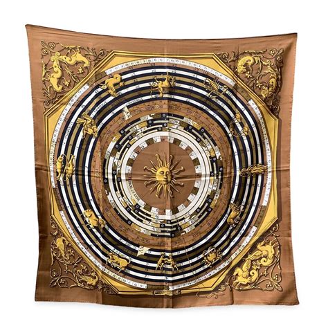 Hermes Silk Scarf Astrologie Dies et Hore Navy Early Issue